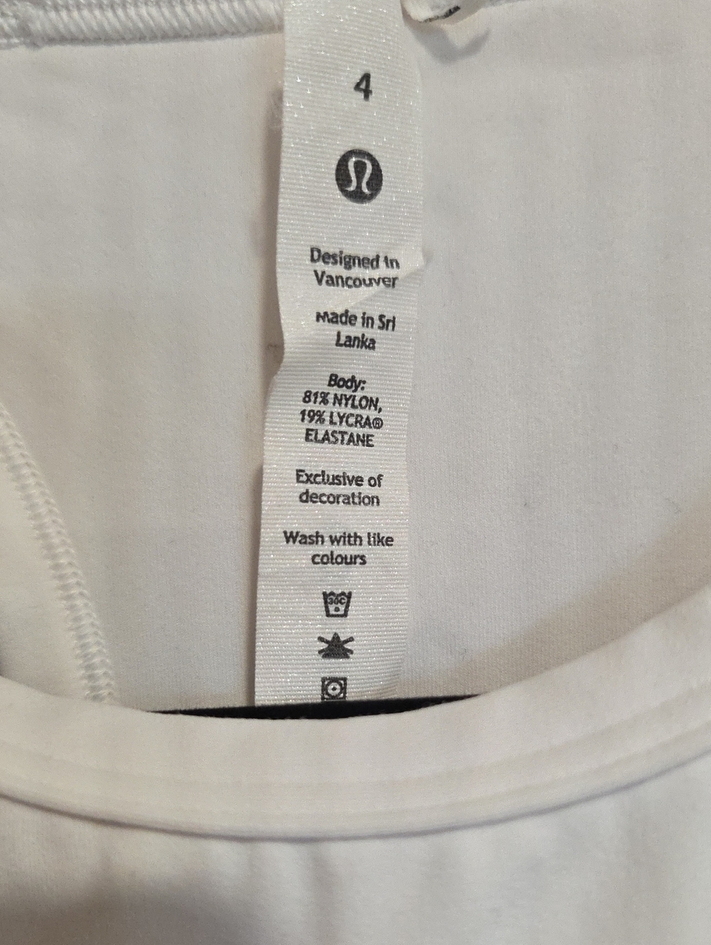 lululemon Athletica White Racerback Tank Size 4 - Picture 2 of 6